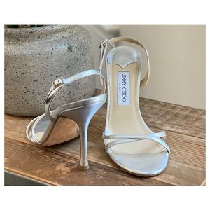 Jimmy Choo • Metallic Strappy Heels • Size 39